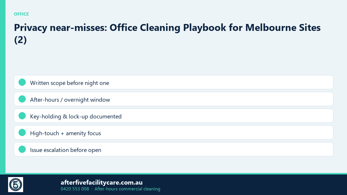 Infographic: Privacy near-misses: Office Cleaning Playbook for Melbourne Sites (2)