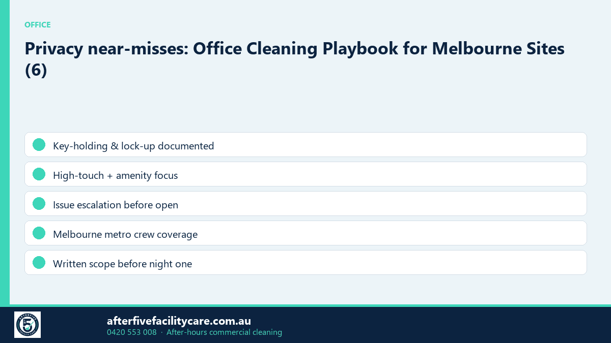 Infographic: Privacy near-misses: Office Cleaning Playbook for Melbourne Sites (6)